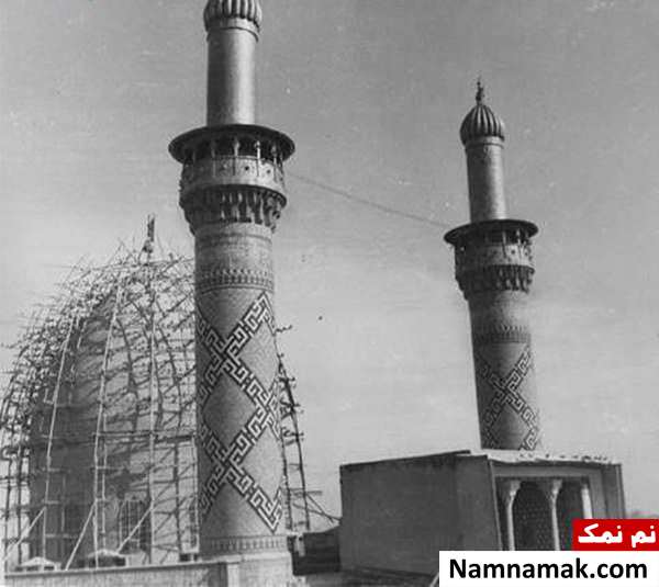 عکس درحال طلاکاری گنبد حرم حضرت عباس علیه السلام