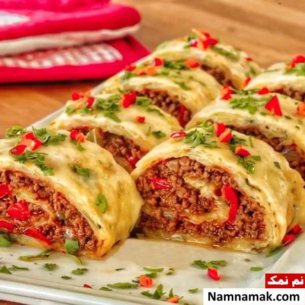 رول سیب زمینی گوشتی