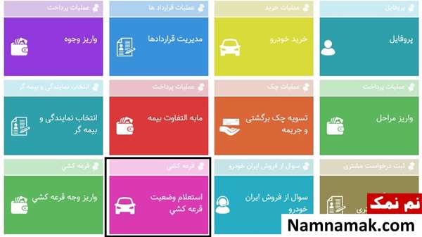 آموزش تصویری نحوه واریز وجه برندگان قرعه کشی ایران خودرو