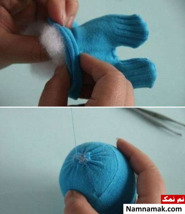 ساخت عروسک خرسی با جوراب