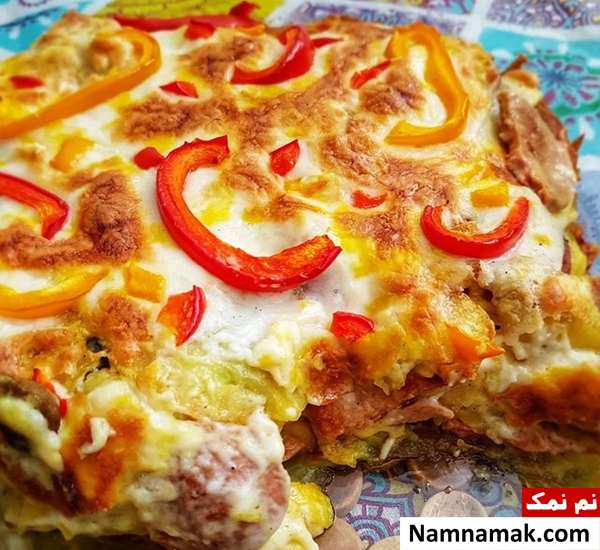 طرز تهیه گراتن سیب زمینی و سوسیس