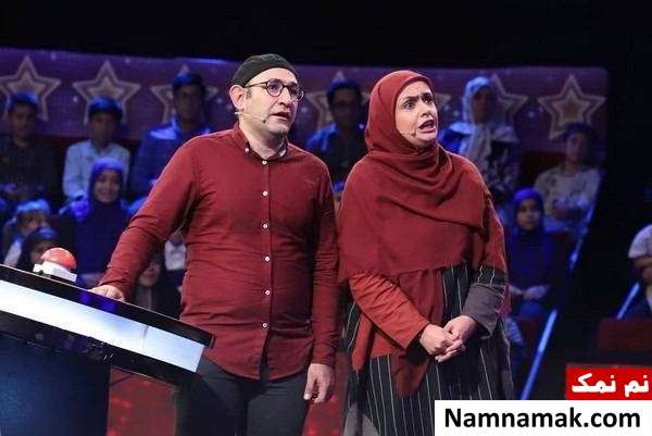 هدایت هاشمی و همسرش عکسی از هدایت هاشمی و همسرش در برنامه کودک شو