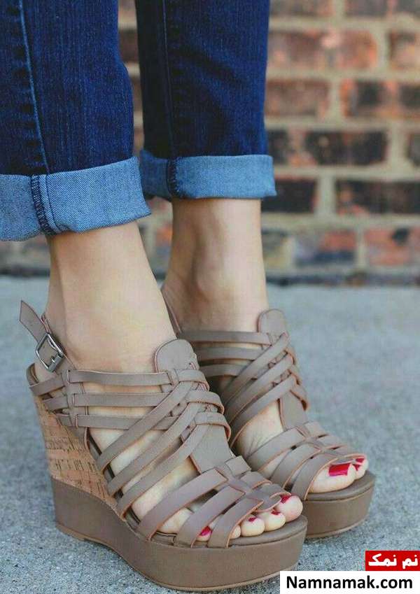 کفش پاشنه بلند لژدار ست کفش با شلوار لی زنانه