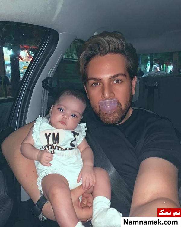 عکس خانوادگی عماد طالب زاده با همسر و فرزندانش عماد طالب زاده و دخترش شایلی