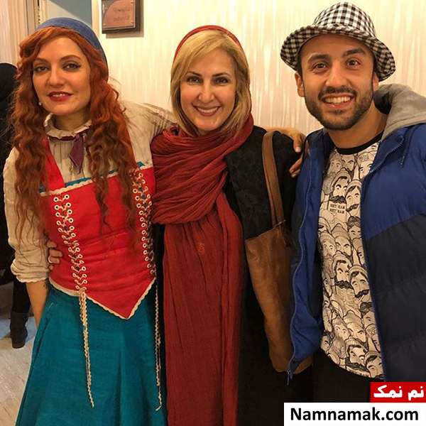 پویان گنجی و مادرش و مهناز افشار