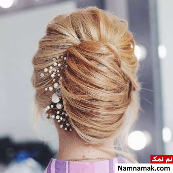 مدل مو شیک با تزیین مرواریدی