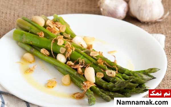 طرز تهیه مارچوبه کبابی با سیر