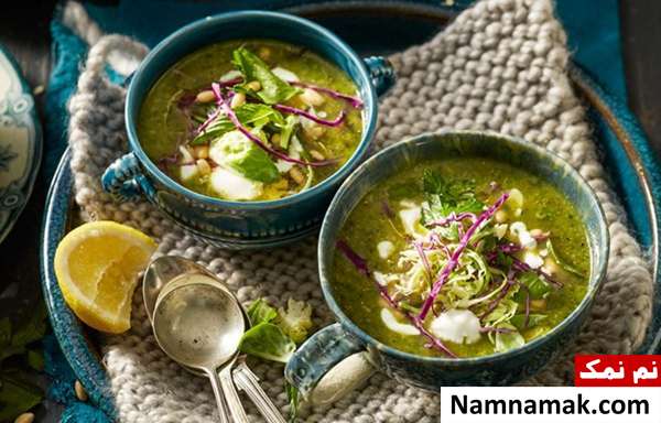 طرز تهیه سوپ اسفناج و کدو سبز
