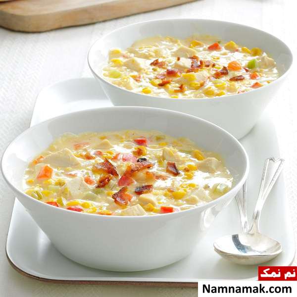 سوپ ذرت با شیر