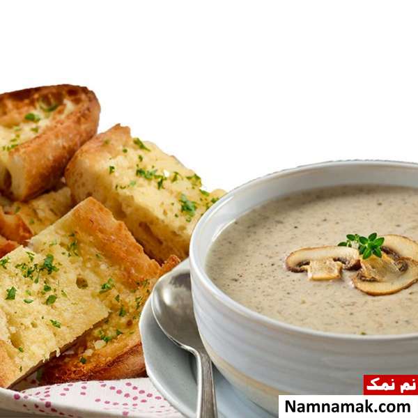 سوپ سیر با نان سوپ
