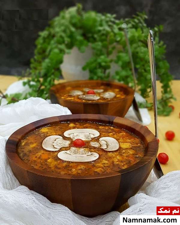 سوپ قارچ و جو رژیمی