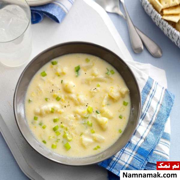 سوپ گل کلم با خامه