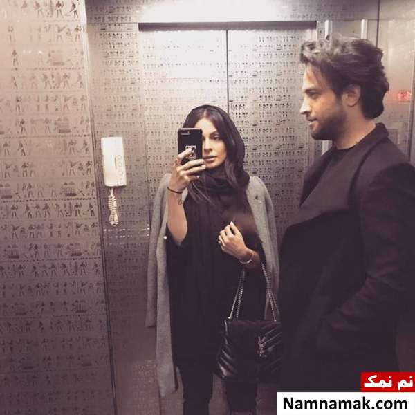 بنیامین بهادری و همسرش بنیامین بهادری و همسرش در آسانسور