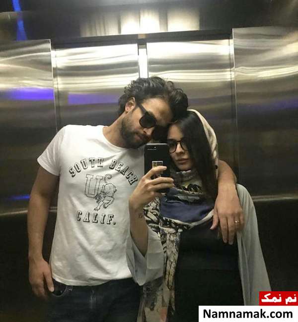 بنیامین بهادری و همسرش عکس آسانسوری بنیامین بهادری و همسرش