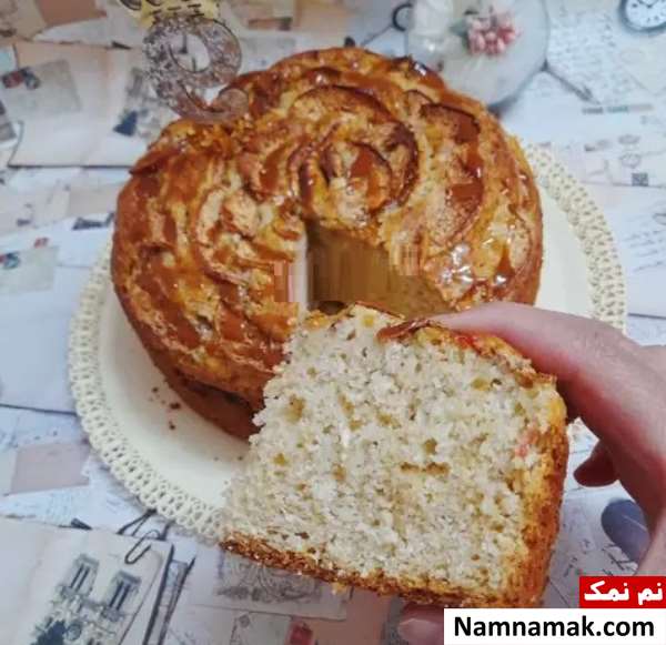 کیک سیب و دارچین با پودر کیک آماده