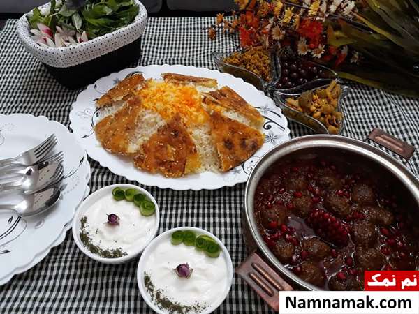 کوفته قلقلی با سس انار