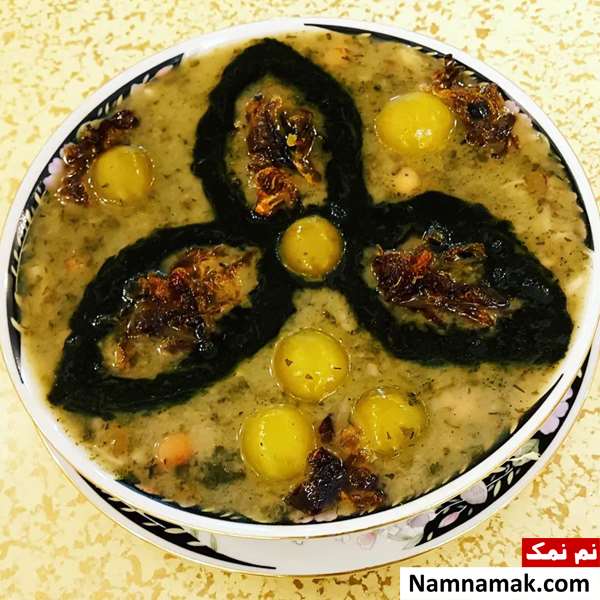 آش گوجه سبز بدون گوشت
