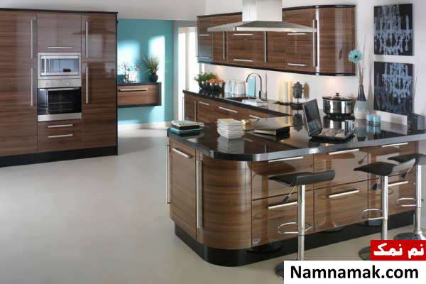 مدل کابینت قهوه ای های گلاس