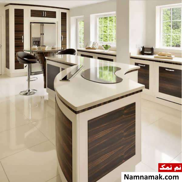 دیزاین دکوراسیون آشپزخانه مدل جزیره 