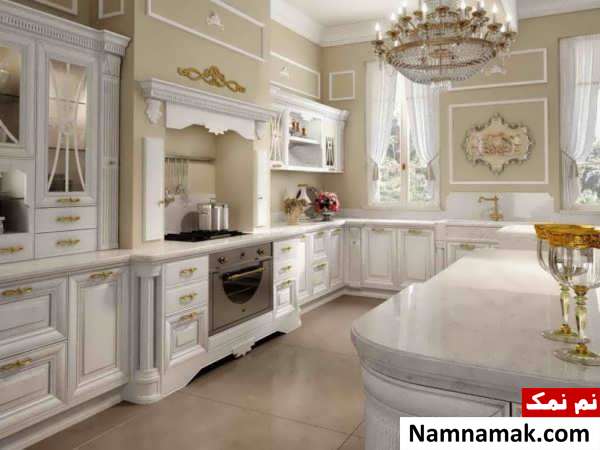 مدل کابینت سفید آشپزخانه 