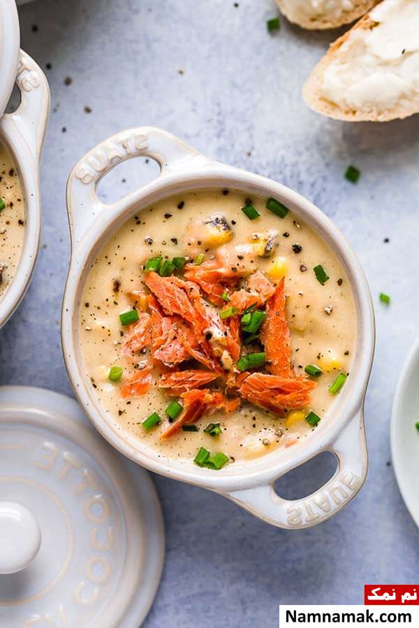سوپ سالمون طز تهیه سوپ سالمون