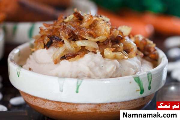 طرز تهیه پوره لوبیاسفید و پیازچه