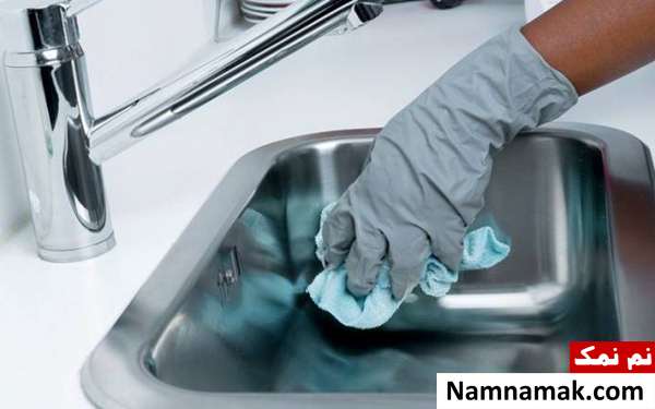 تمیزی سینک تمیز کردن سینک ظرفشویی و روشویی