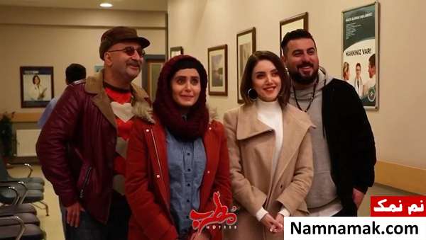 محسن کیایی ، الناز شاکردوست ، عایشه گل جوشکن و مهران احمدی در پشت صحنه فیلم مطرب