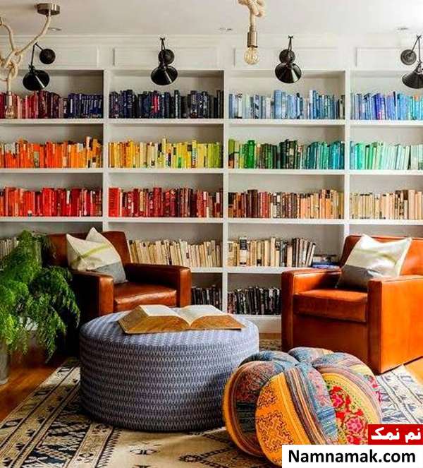 چیدمان کتاب ها نحوه چیدمان کتاب ها بر اساس رنگ
