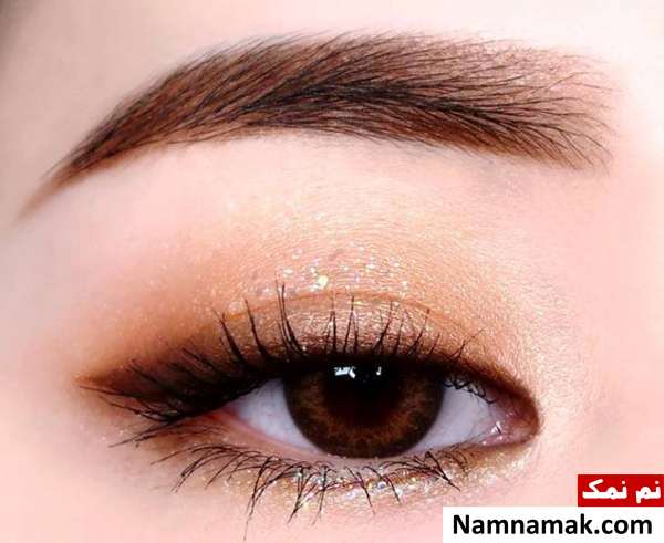 آرایش چشم پف دار عروس نمونه تکمیل شده آرایش چشم پف دار