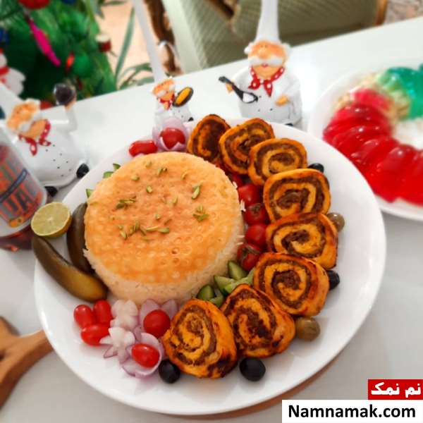 کباب دو رنگ رولی