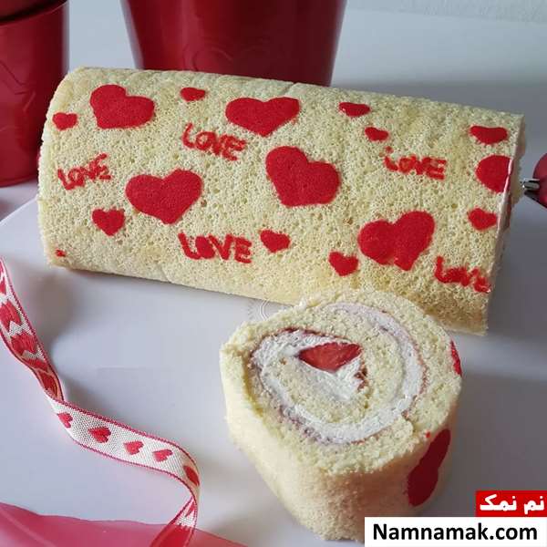 رولت خامه ای طرح دار