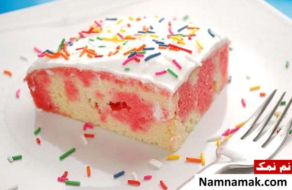 شیرینی دو رنگ ژله ای