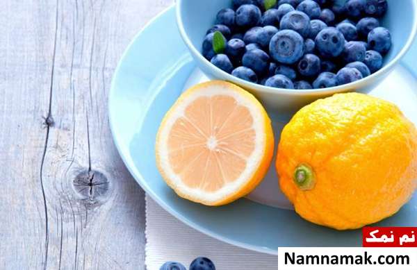 ماسک لیمو و بلوبری ماسک طبیعی پوست صورت با لیمو و بلوبری