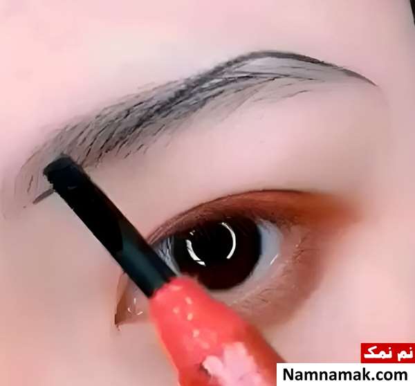 آموزش تصویری کشیدن ابرو با چنگال