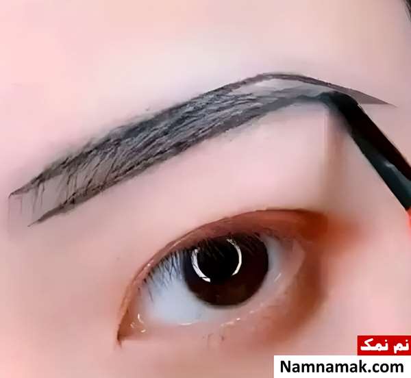 آموزش تصویری کشیدن ابرو با چنگال