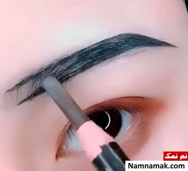 آموزش تصویری کشیدن ابرو با چنگال