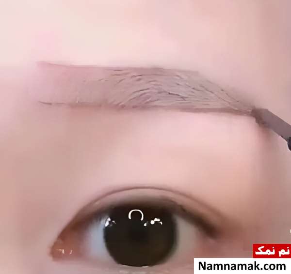 آموزش تصویری کشیدن ابرو با چنگال