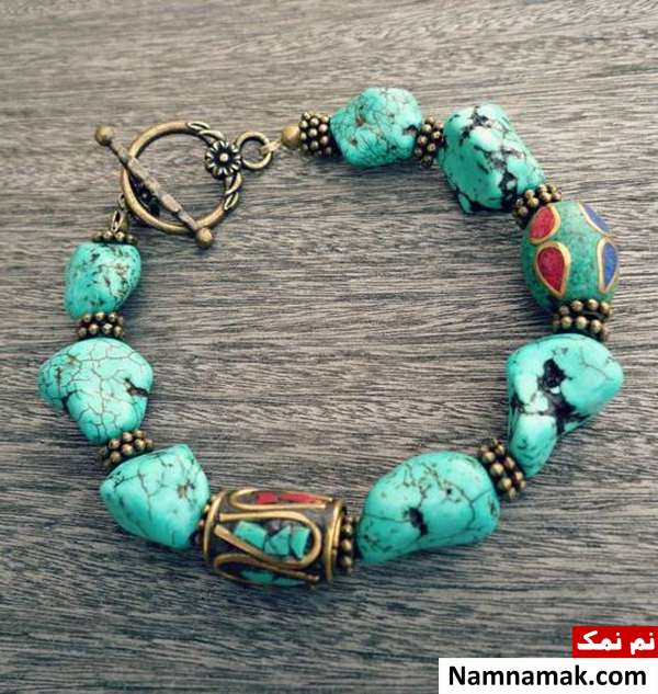 دستبند فیروزه شیک زنانه 