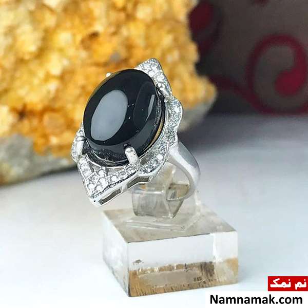 انگشتر عقیق یمنی مشکی