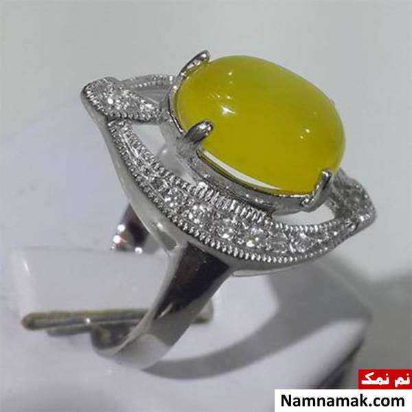 مدل انگشتر عقیق زرد زنانه