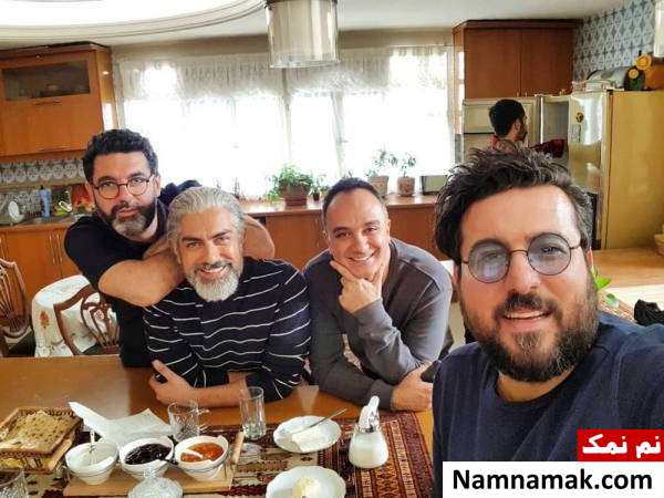 بازیگران سریال هم گناه سلفی محسن کیایی با بازیگران سریال هم گناه