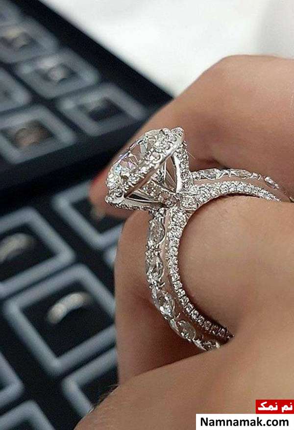 حلقه ازدواج نگین دار برلیان