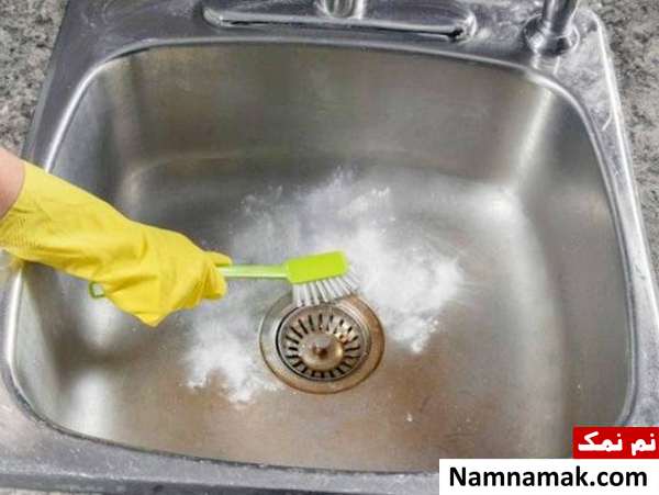 تمیزکردن سینک تمیزکردن سینک با نمک