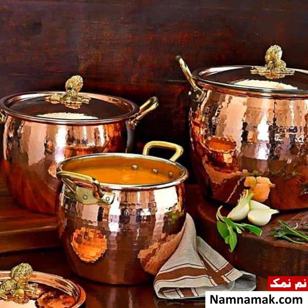 برق انداختن ظروف مسی تمیزکردن طروف مسی