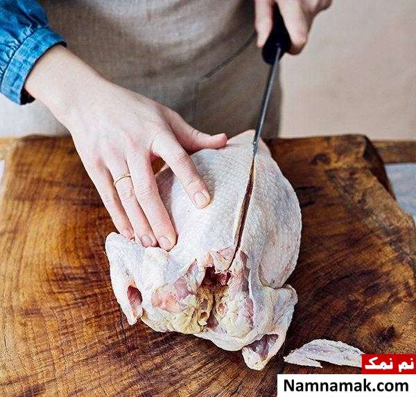 8 تکه کردن مرغ