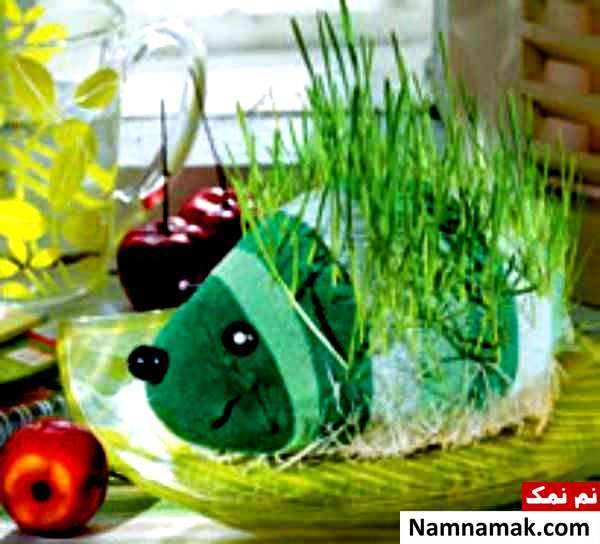 سبزه جوجه تیغی تزیین سبزه عید 99 به شکل خارپشت
