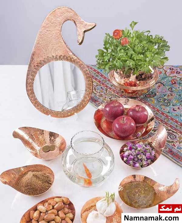 تزیین سفره هفت سین متفاوت نوروز امسال با وسایل مسی