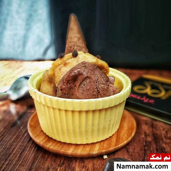 بستنی یخی انبه با شکلات تلخ