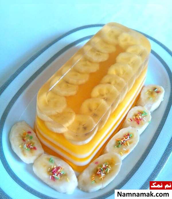 ژله ویترینی با موز